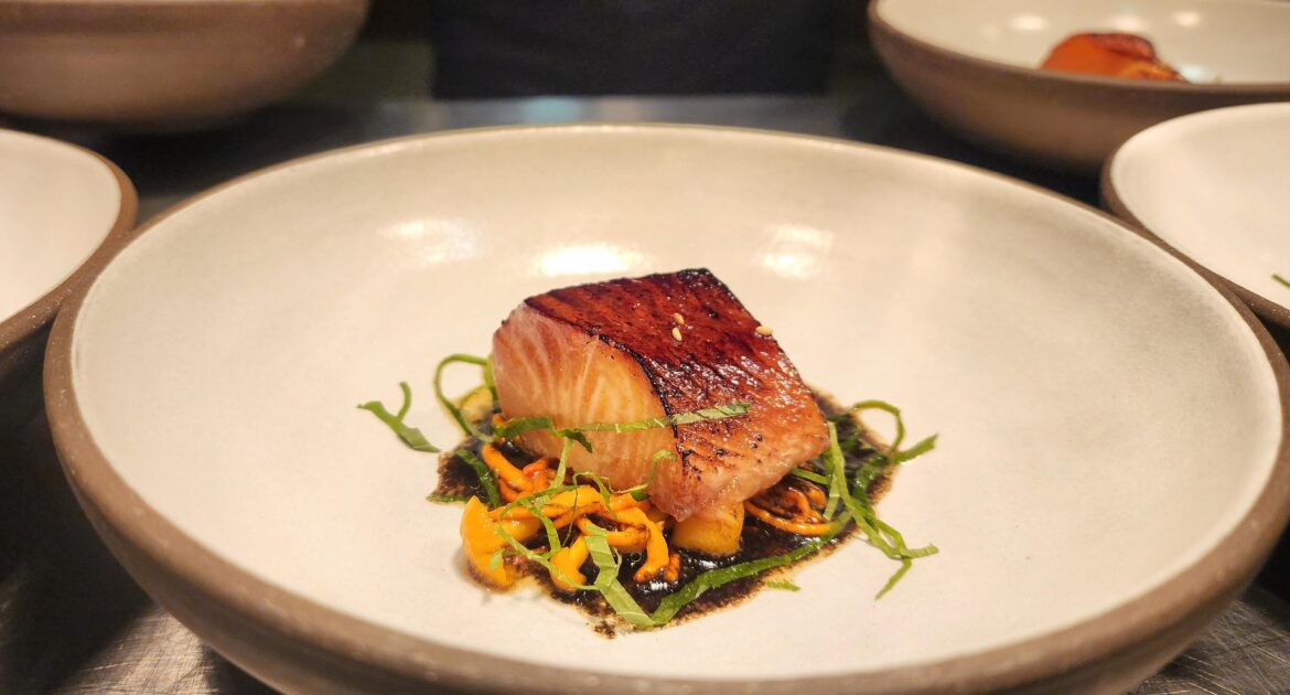 Black miso cod | mushroom | seaweed | shiso