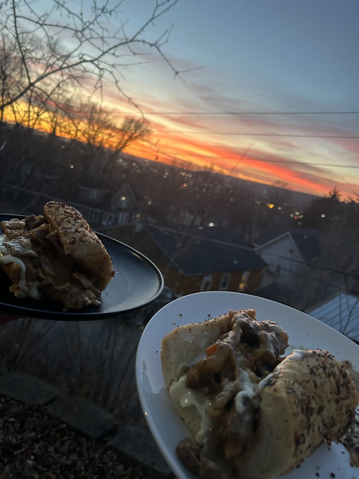 Lamb steak Philly-cheesesteak