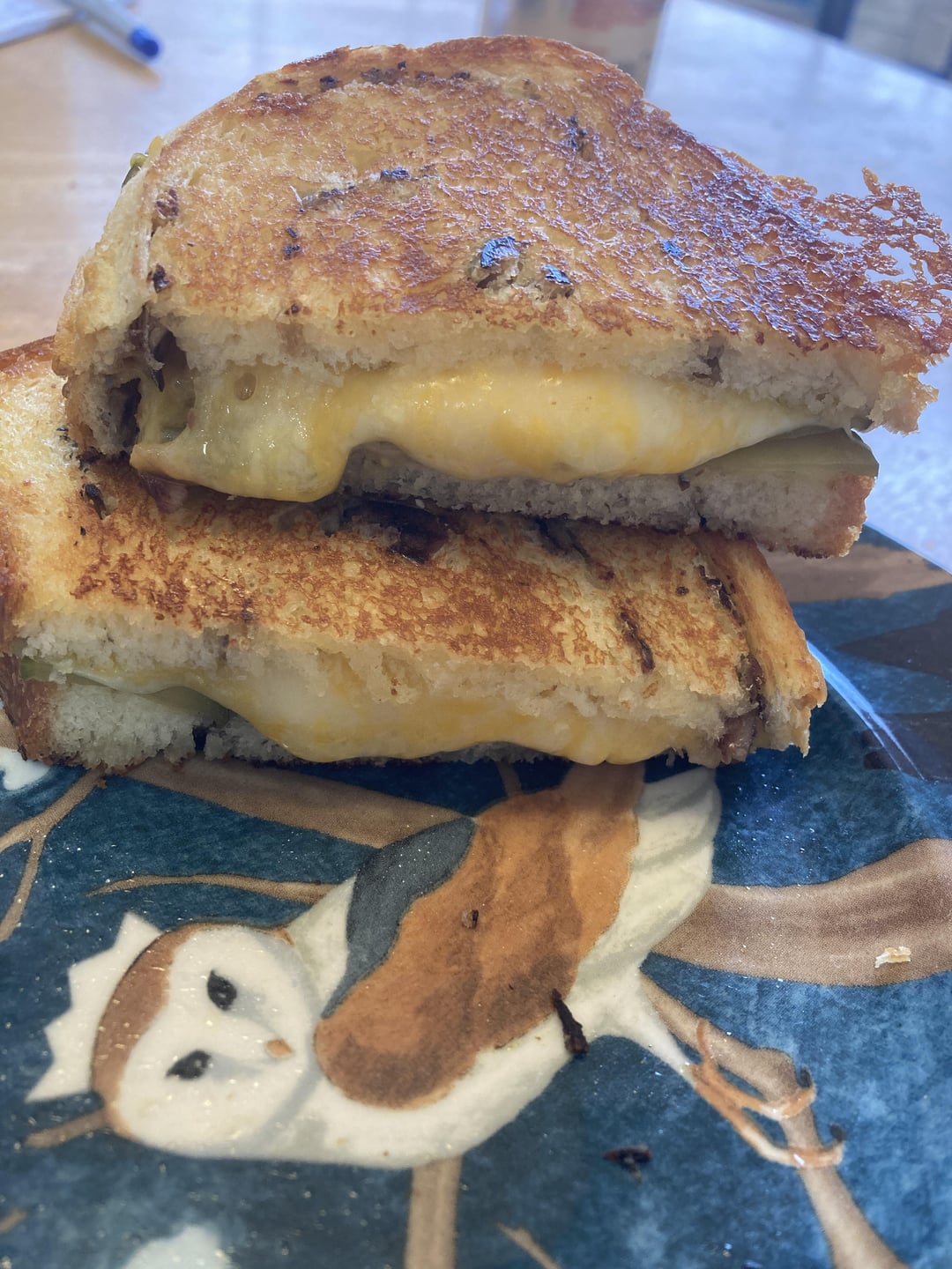 Sardine Bread Grilled Cheese with mustard and pickles Dining and Cooking