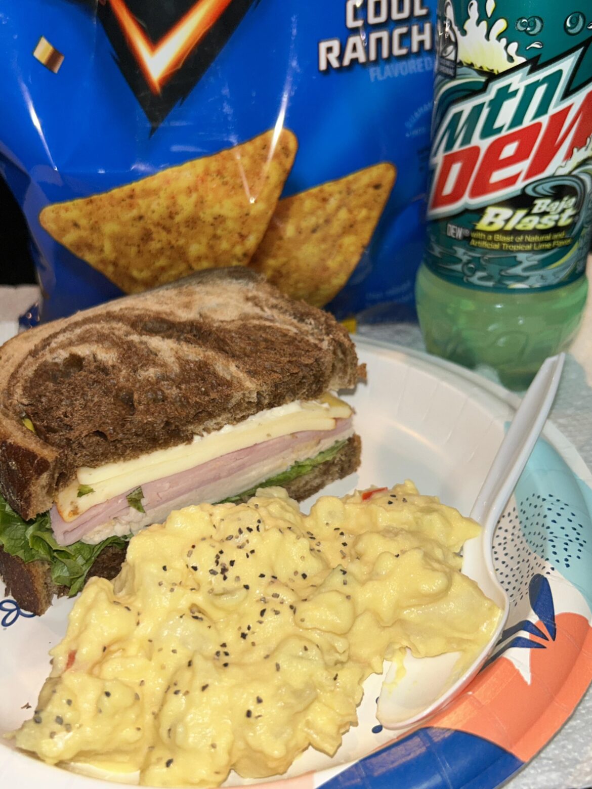 Turkey ham and Muenster cheese