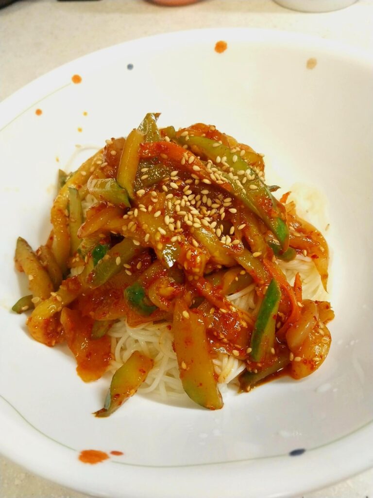 Korea zucchini bibim noodles