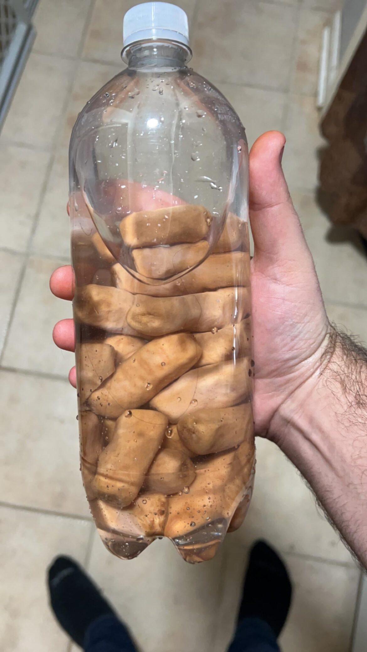 Add little smokies to your water for a mix of protein and hydration