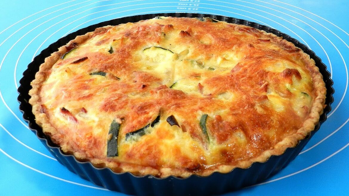 Savory Pie: Zucchini Ham Onion Cheese | Savory Tart | Quiche Delicious!