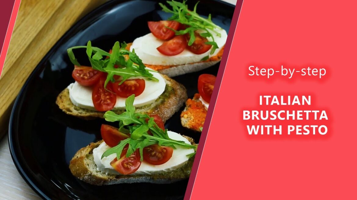 How to make Italian Bruschetta with pesto | Easy and tasty