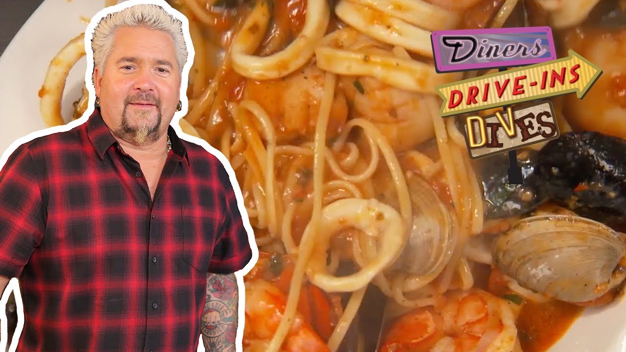 Guy Fieri Eats the "Seafood Buffet for 90" in Baltimore Diners, Drive