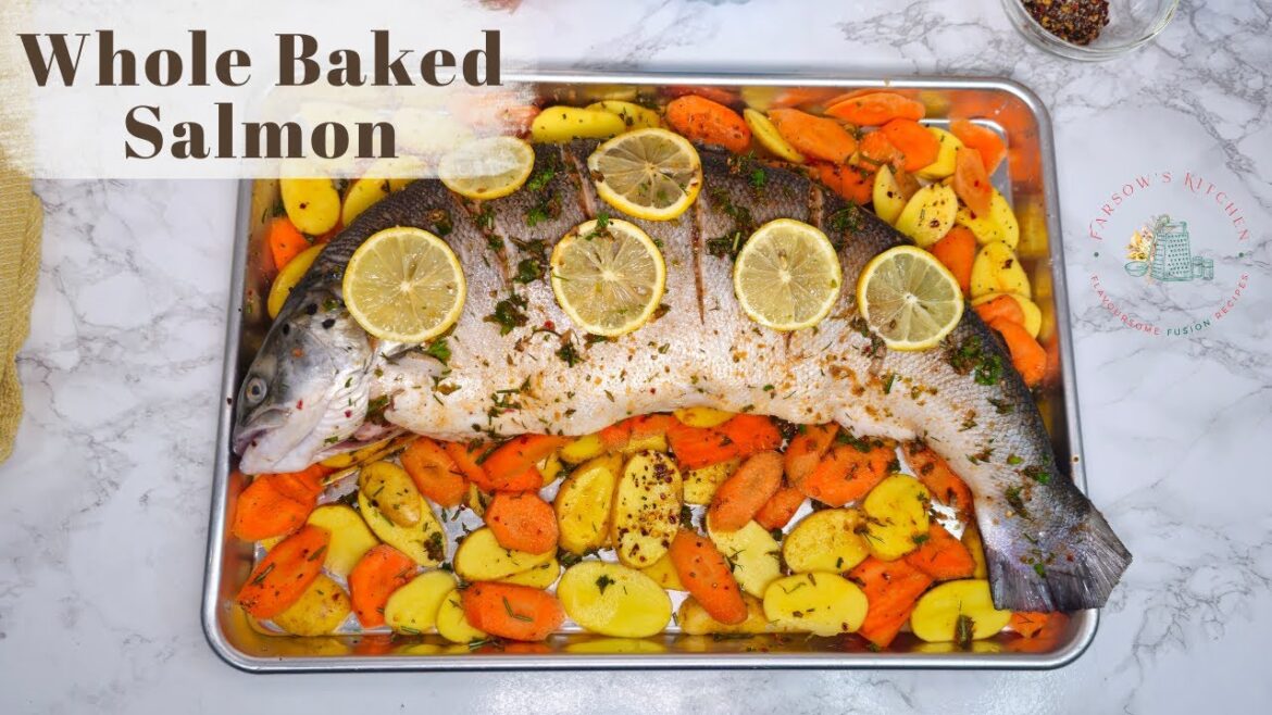 The Tastiest Whole Baked Salmon | How To Make Salmon Fish Recipe