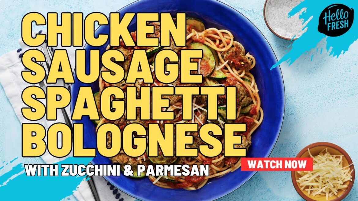 HelloFresh Chicken Sausage Spaghetti Bolognese Recipe *ASMR Cooking*