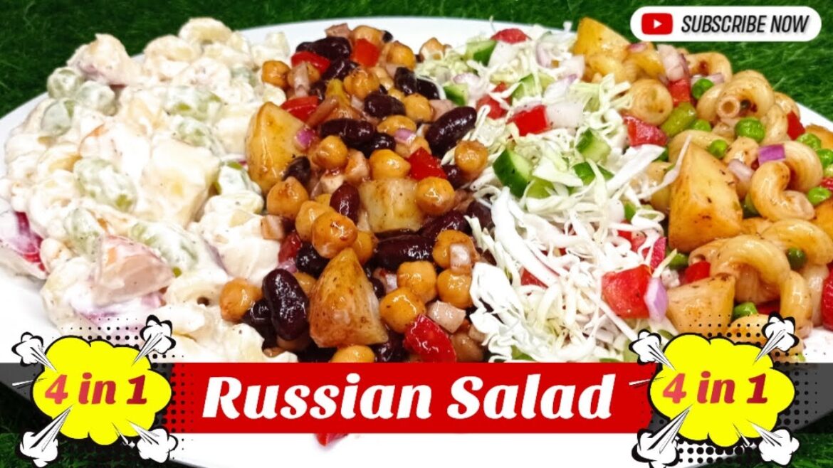 4 in 1 Russian Salad | Russian Salad recipe | Restaurant style Russian Salad |Homemade Russian Salad
