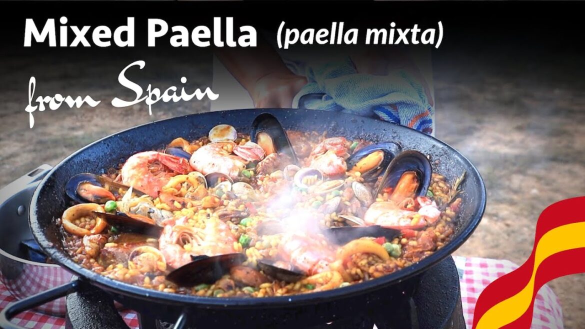 How to make a mixed seafood and meat Paella – Paella Mixta – just like at a Spanish restaurant. How to make a mixed seafood and meat Paella - Paella Mixta - just like at a Spanish restaurant.