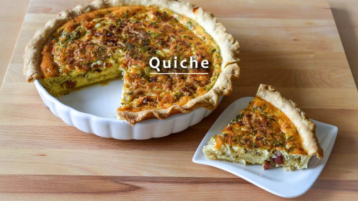 Simple Quiche Recipe with Caramelised Onion, Cheese, Egg and Ham