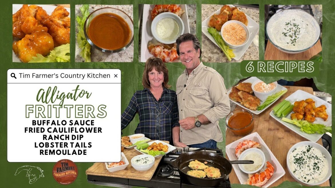 Alligator Fritters, Fried Cauliflower, Buffalo Sauce, Ranch Dip, Lobster Tails & Remoulade (#1145) Alligator Fritters, Fried Cauliflower, Buffalo Sauce, Ranch Dip, Lobster Tails & Remoulade (#1145)