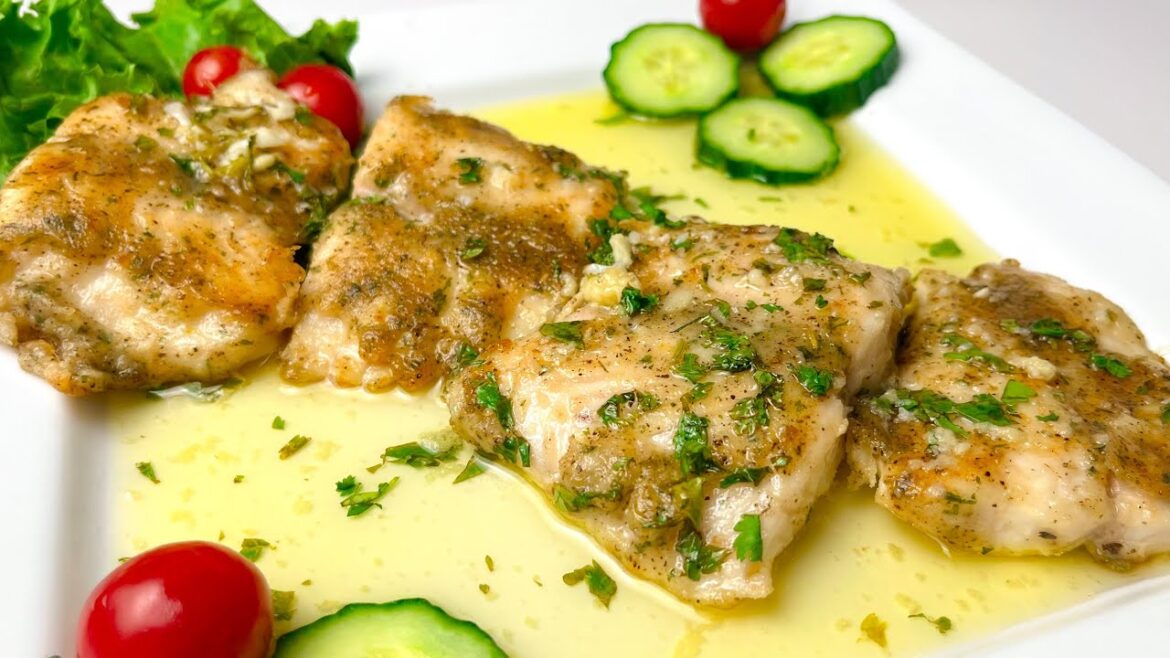 GRILLED FISH IN LEMON BUTTER SAUCE |LEMON BUTTER GARLIC FISH RECIPE |Gj sweet and savoury