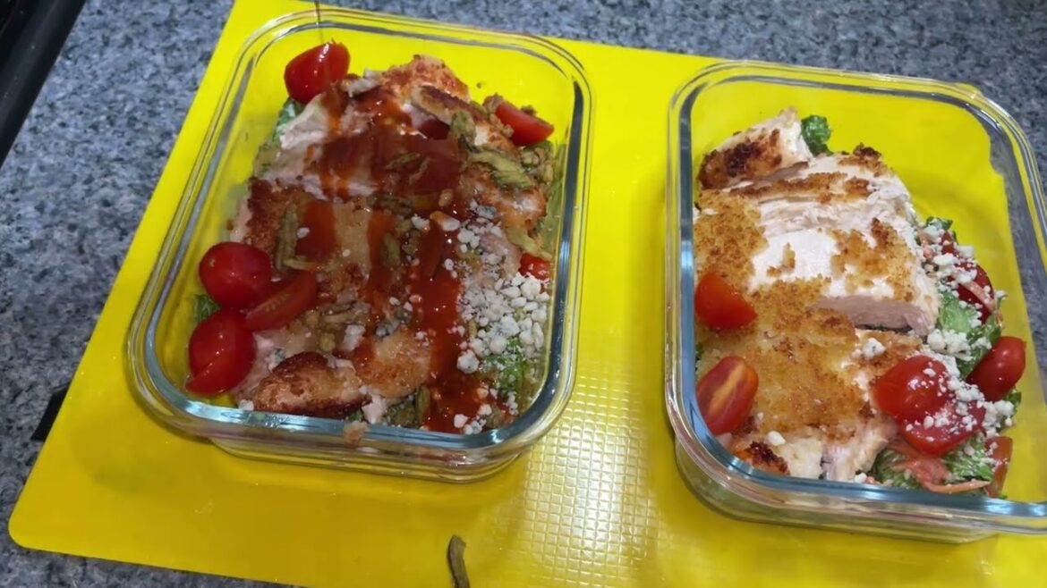 Crispy Buffalo Style Chicken Salad with Blue Cheese and Ranch