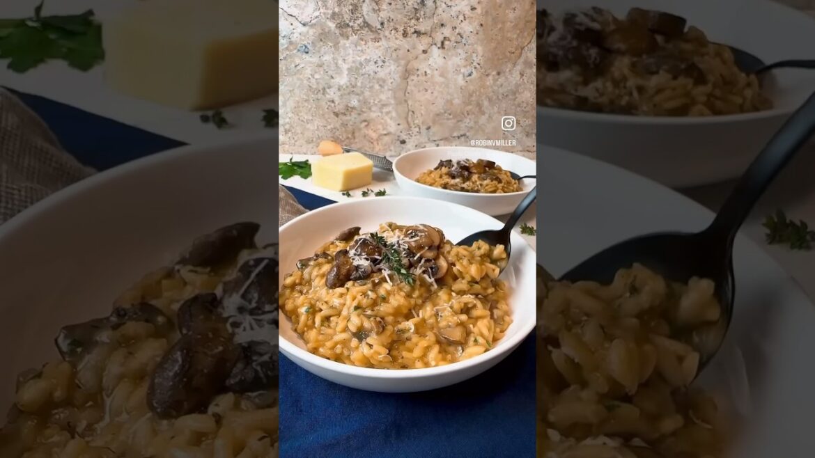 Mushroom Risotto! Perfection! Recipe in the comments.