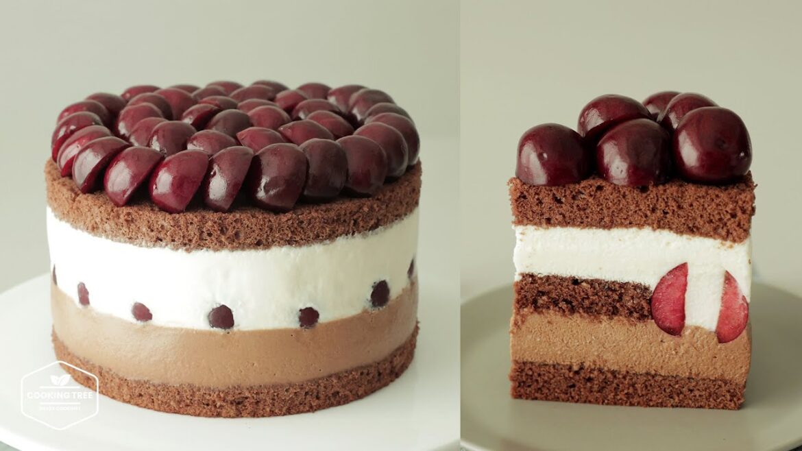체리 초콜릿 치즈케이크 만들기 : Cherry Chocolate Cheesecake Recipe | Cooking tree ...