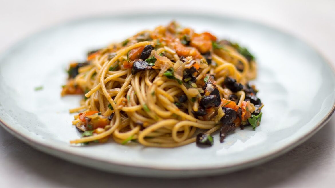 Vegan Spaghetti Puttanesca - Plant Based Pasta Recipe Ideas