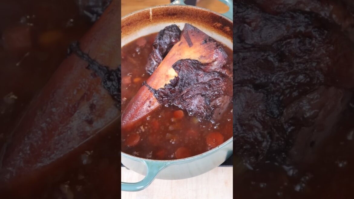 Braised Beef Shank with Red Wine Reduction and Parmesan Polenta #comfortfood #recipe