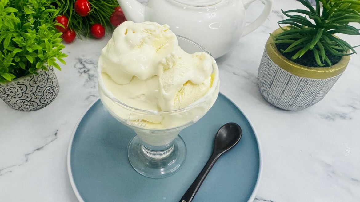 Easy Homemade  Vanilla Ice Cream Recipe | With Only 3 Ingredients | No Ice Cream Machine !