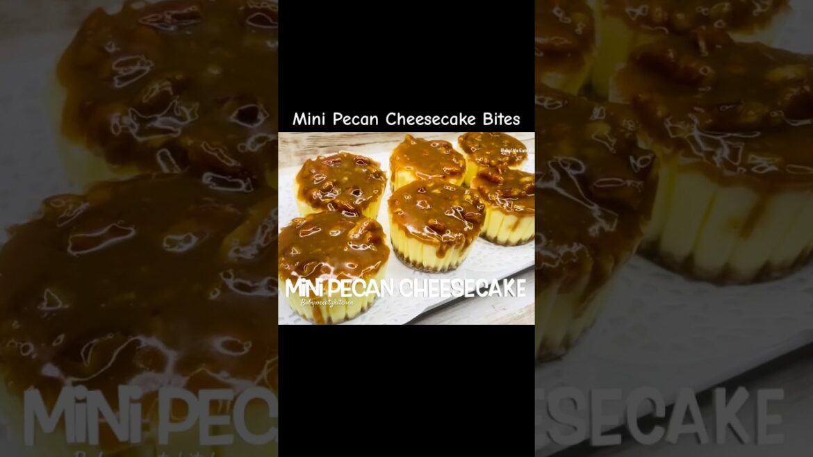 Mini Pecan Cheesecake Bites. #cheesecakerecipes #minicheesecake #pecans