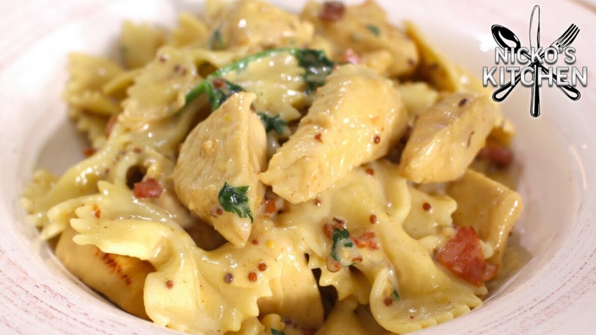 The BEST Budget Meal! Honey Mustard Chicken Pasta