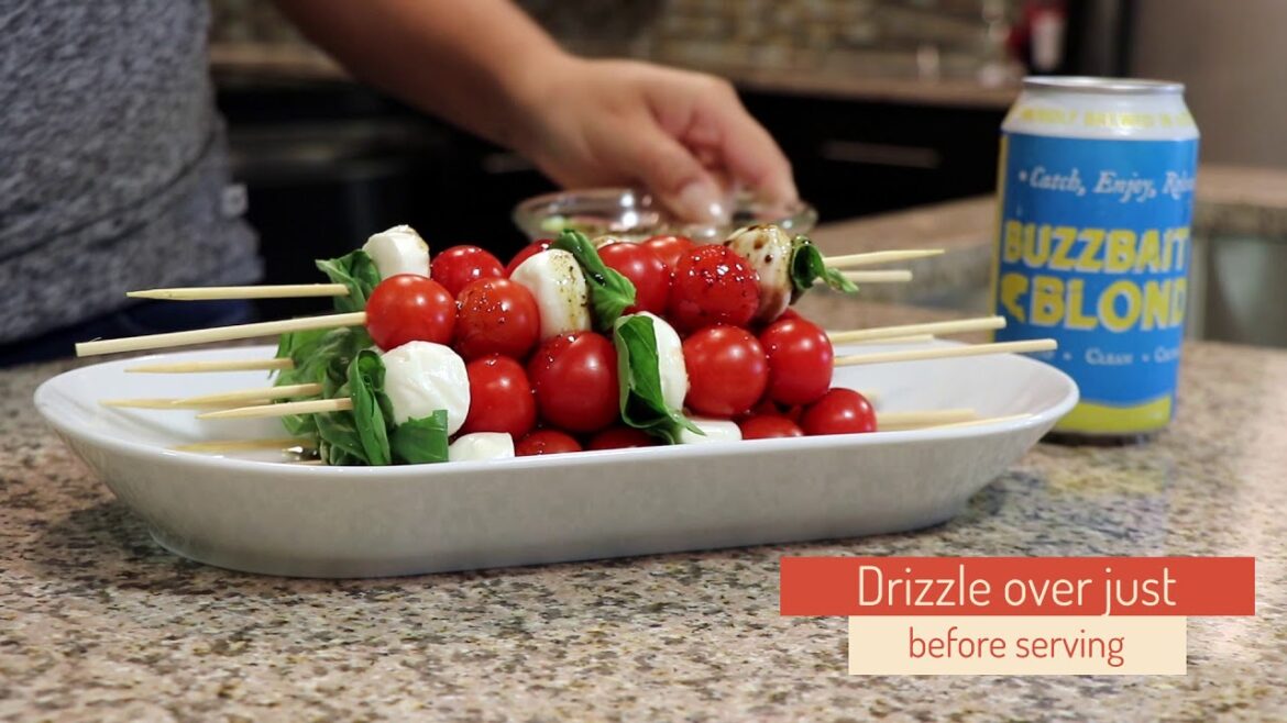 Buzzbait Blonde + Caprese Salad Skewers
