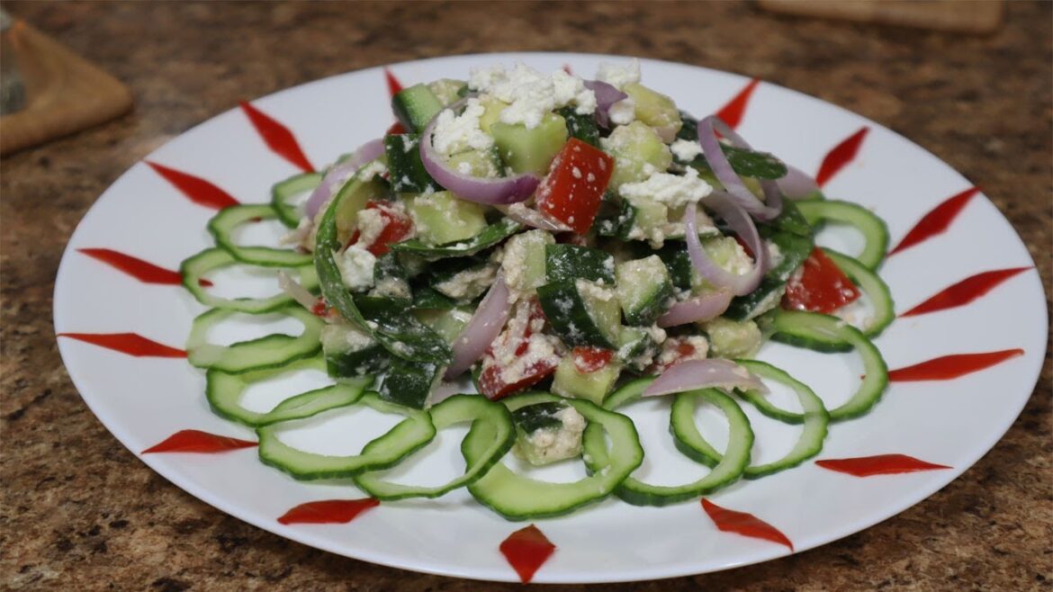 A Healthy Salad | Cucumber | Tomato | Spinach | Ricotta Cheese