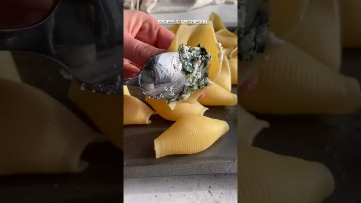 How to Make Creamy Sun-Dried Tomato and Spinach Stuffed Shells: Restaurant-Worthy Recipe! #shorts