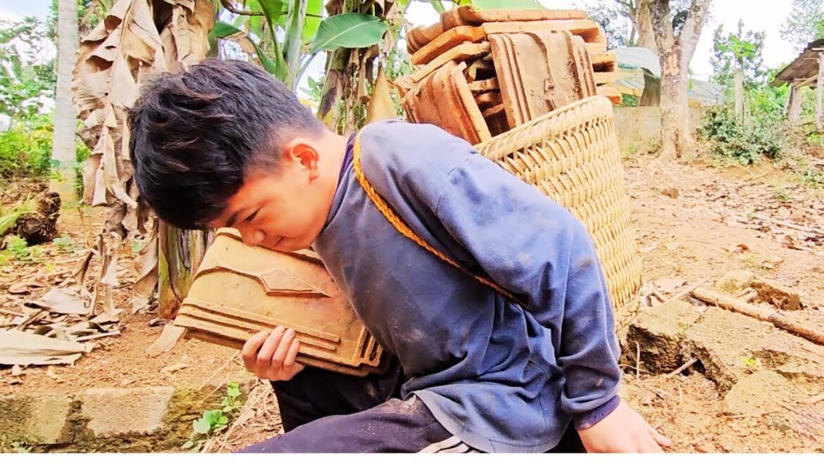 Orphan Boy daily life - Vegetable gardening - Taking care of pets at the farm