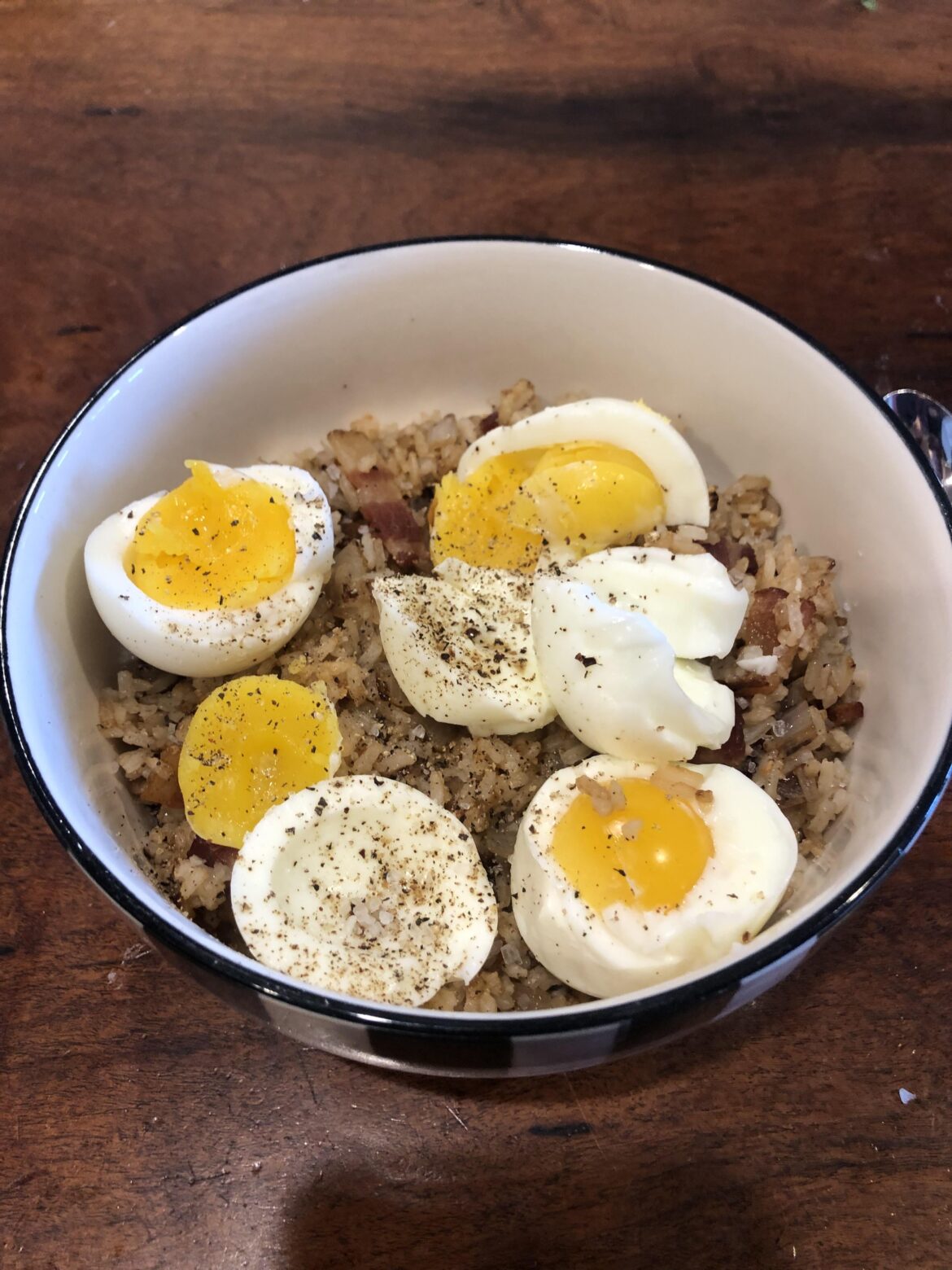 Boiled Eggs on Fried Rice