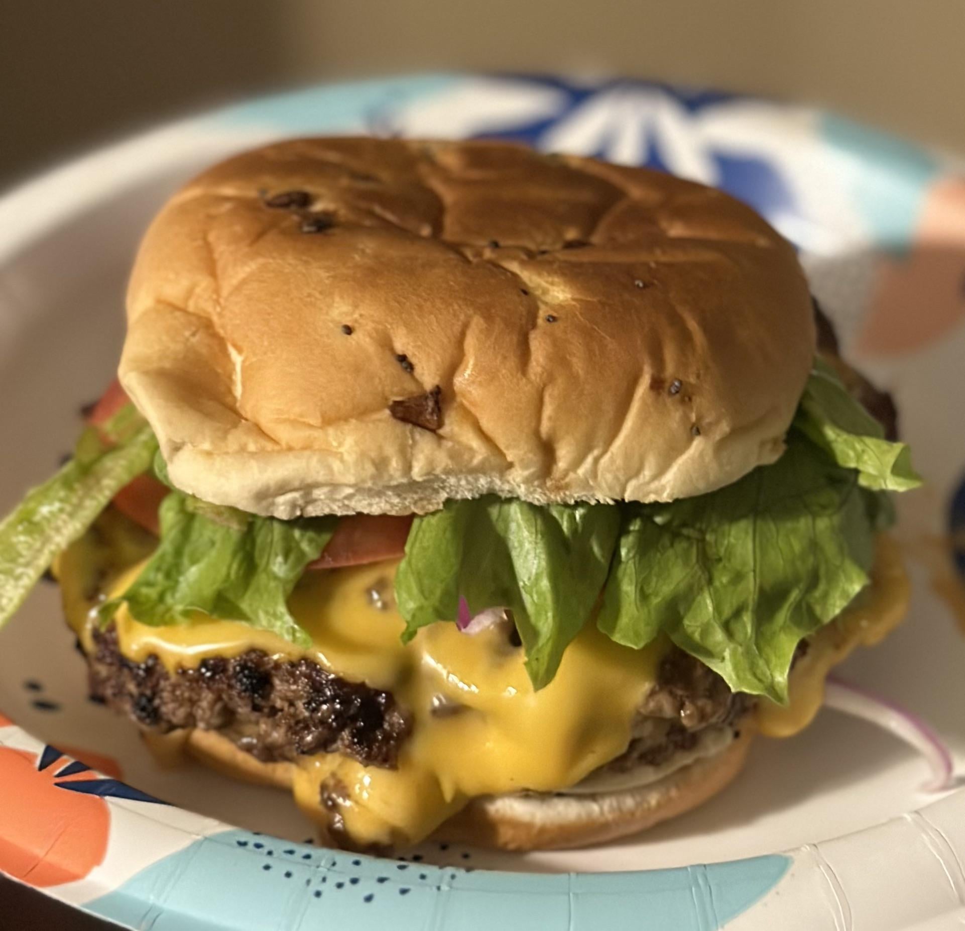 Double smash on an onion bun Dining and Cooking