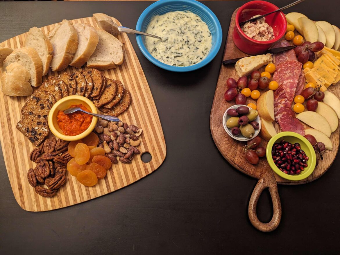 Fancy cheese plate for new year's eve dinner