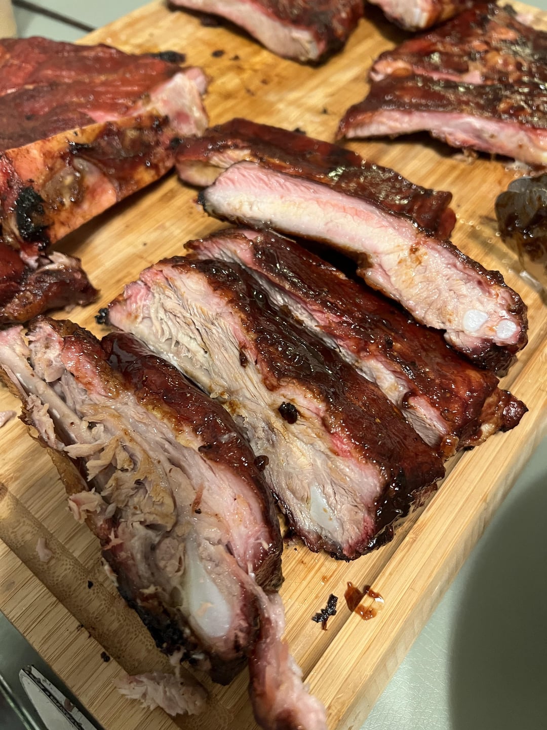 Unwrapped ribs, 225 wet and dry rub Dining and Cooking