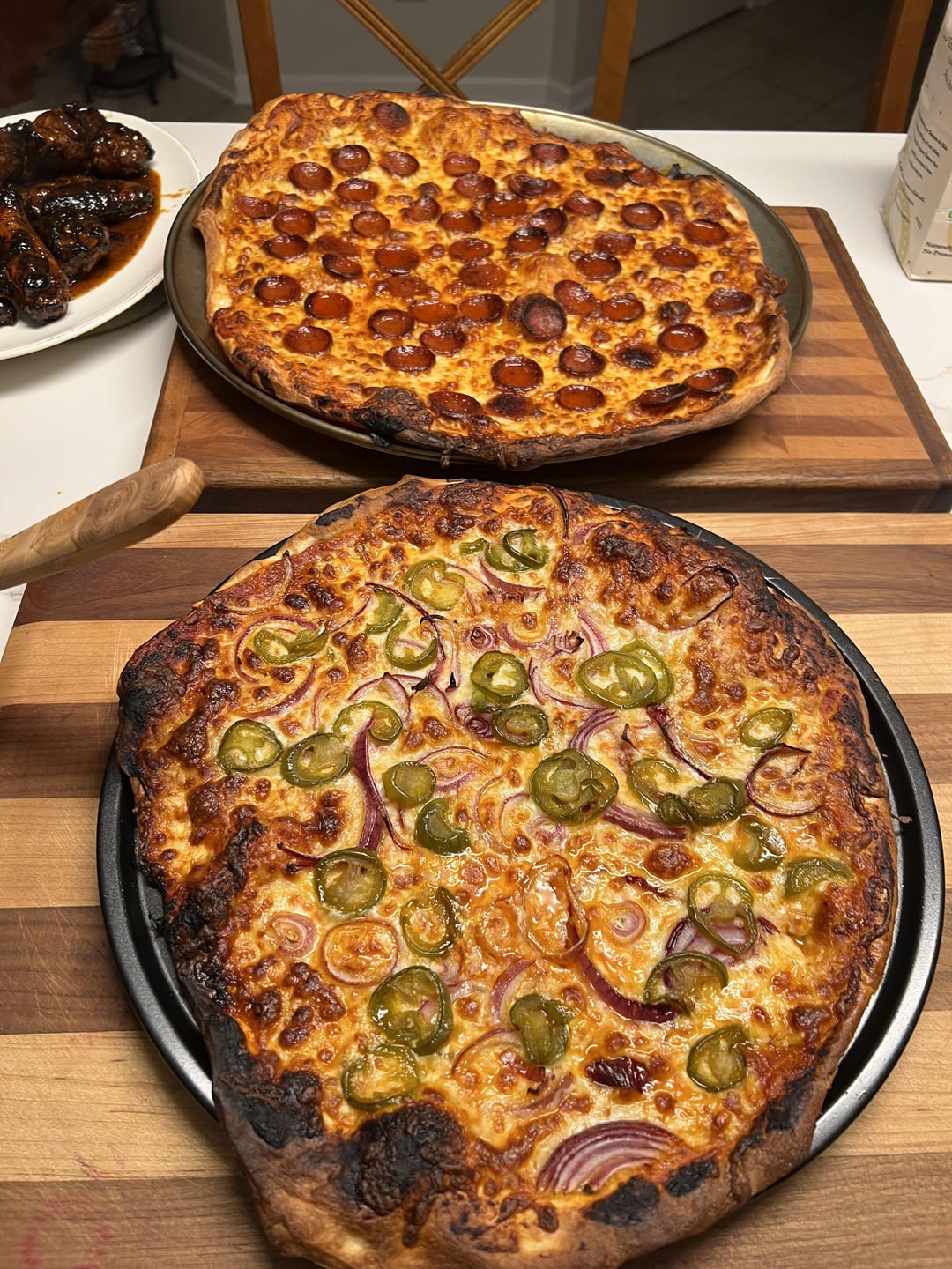 Buffalo Style Pizza with Cup and Char Pep. Dining and Cooking