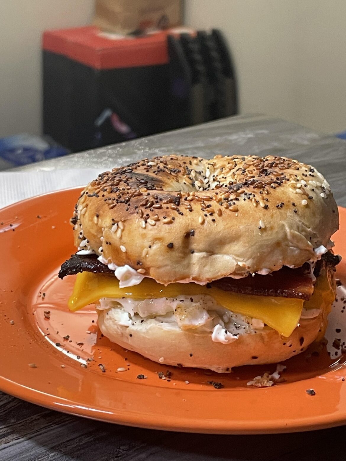 With the cream cheese and the cheddar