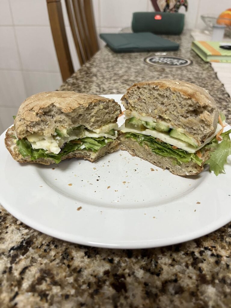 A simple veggie sammie because it’s what I had laying around