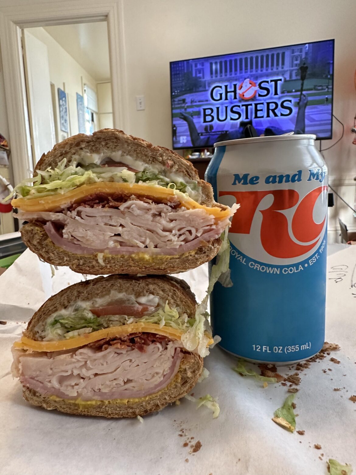 Club sandwich and RC cola…. Bonus ghostbusters