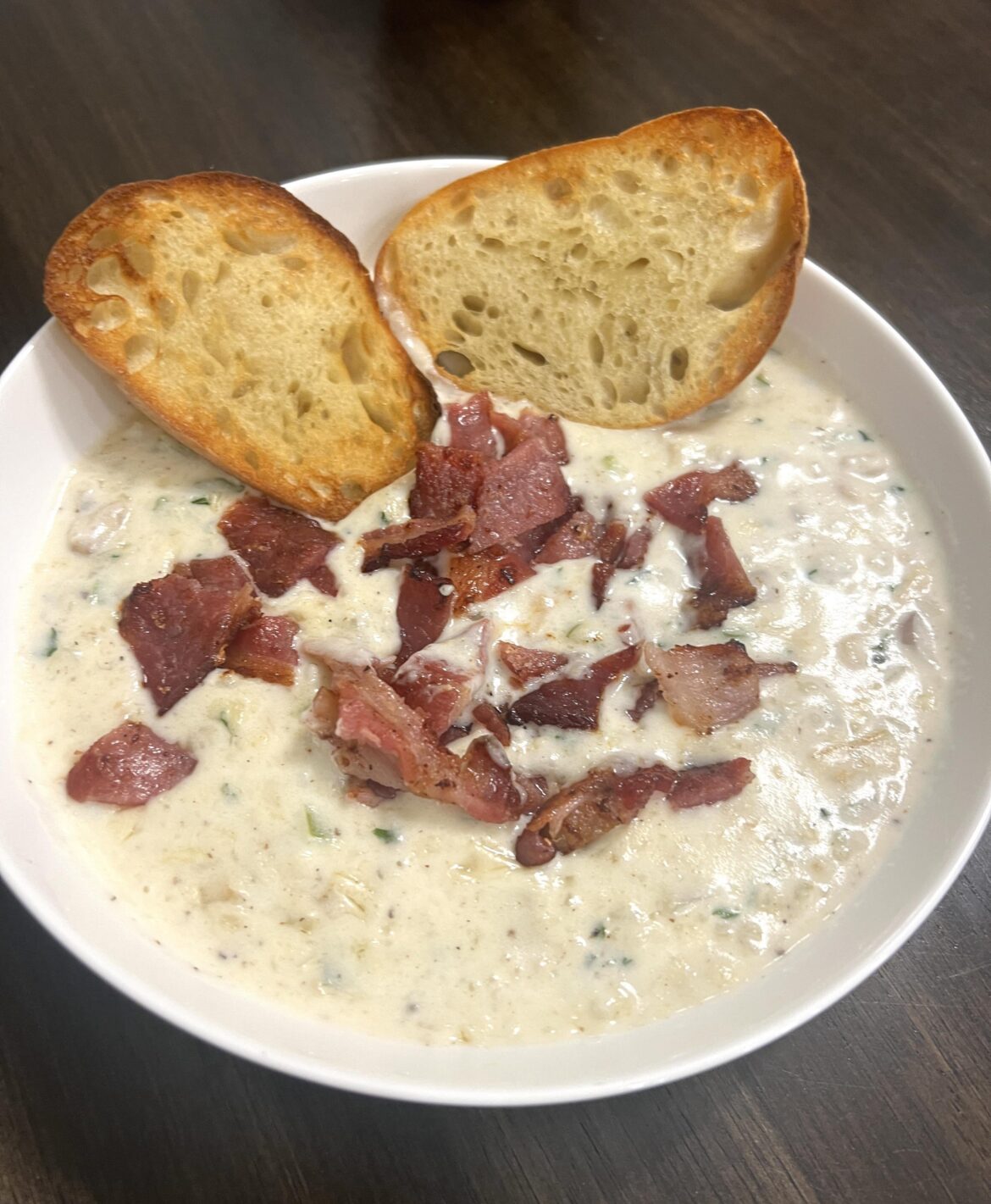Homemade clam chowder