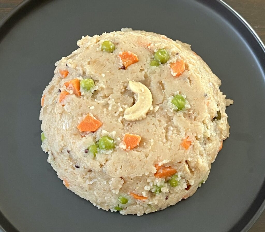 Savory ‘Cream of Wheat’ with veggies, seeds and nuts.