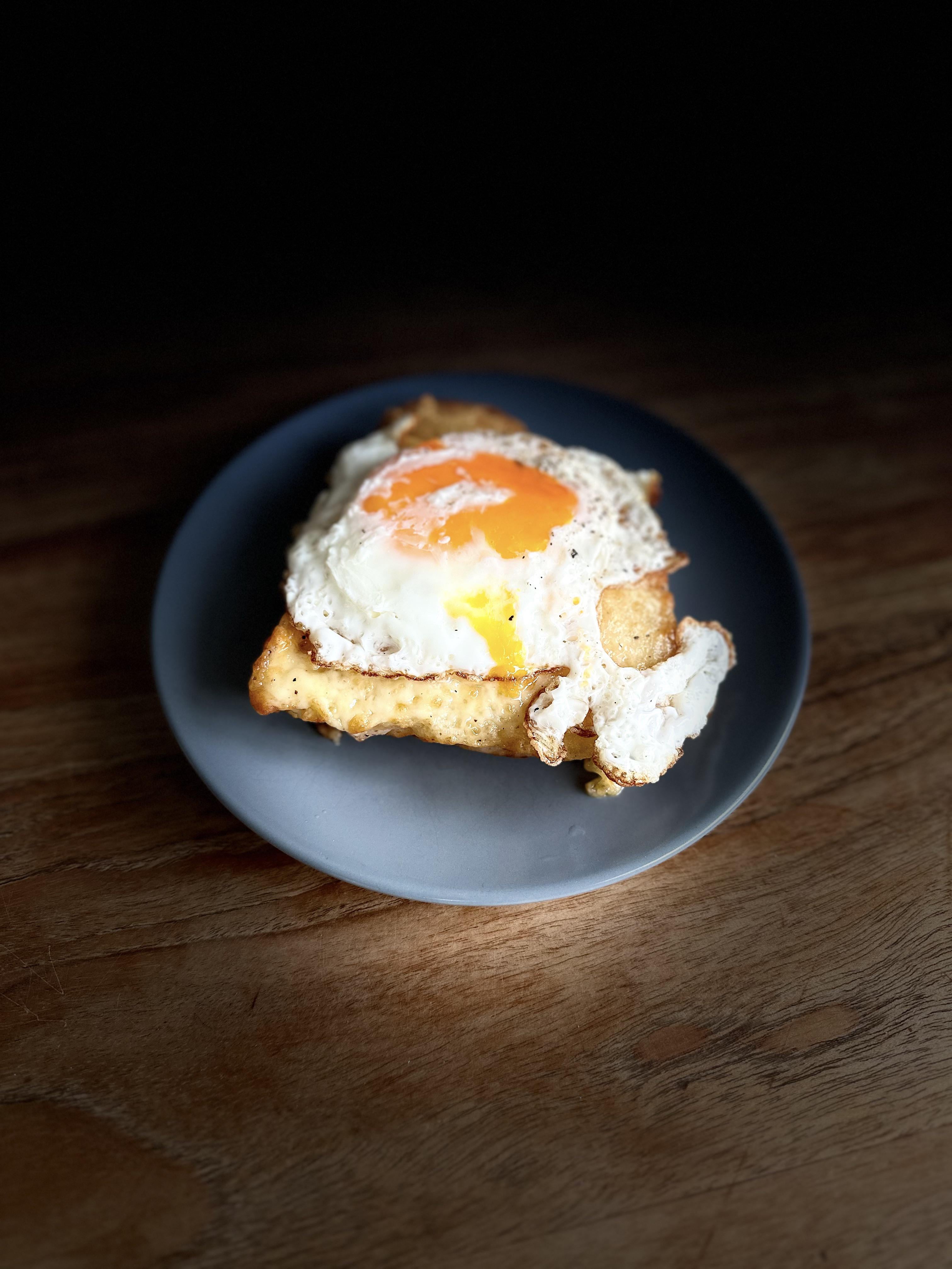 What to do with leftover cheese fondue? Croque Madame Dining and Cooking