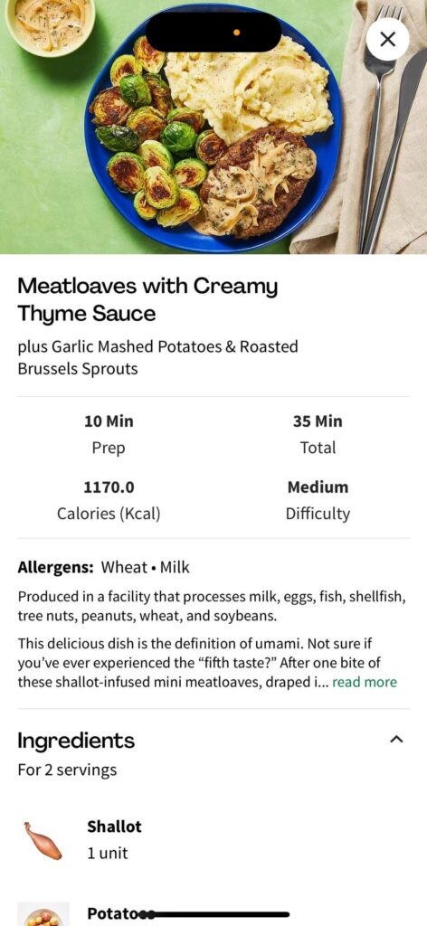 Why did the calories change for this meal?