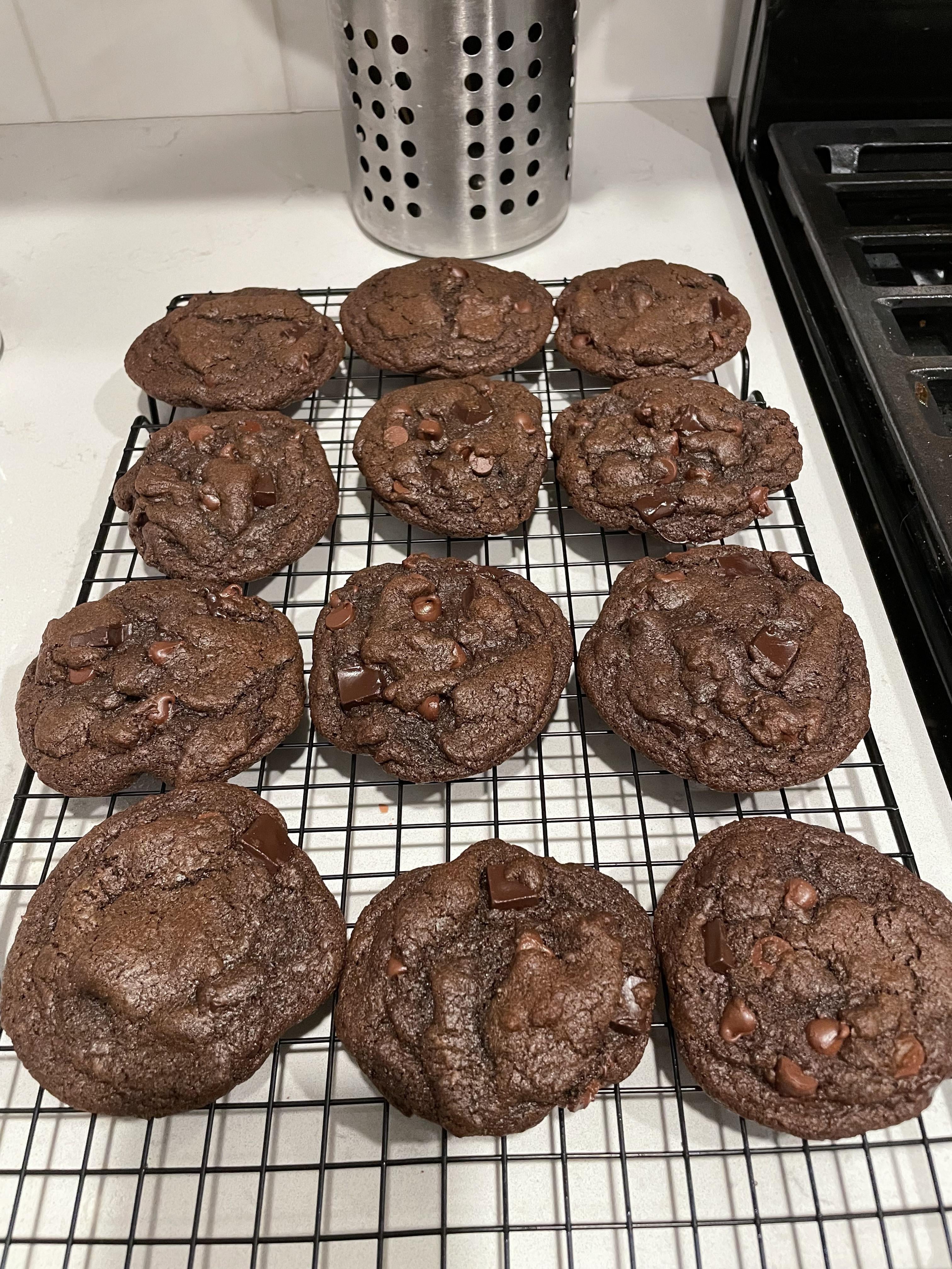Chewy double chocolate cookies Dining and Cooking