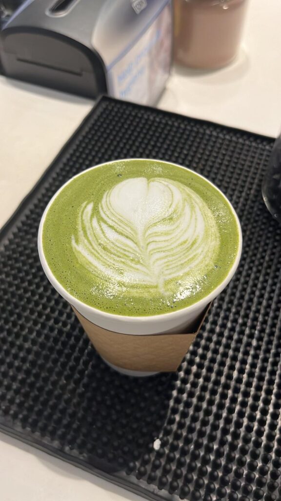 Matcha latte at Goat Cafe in NYC