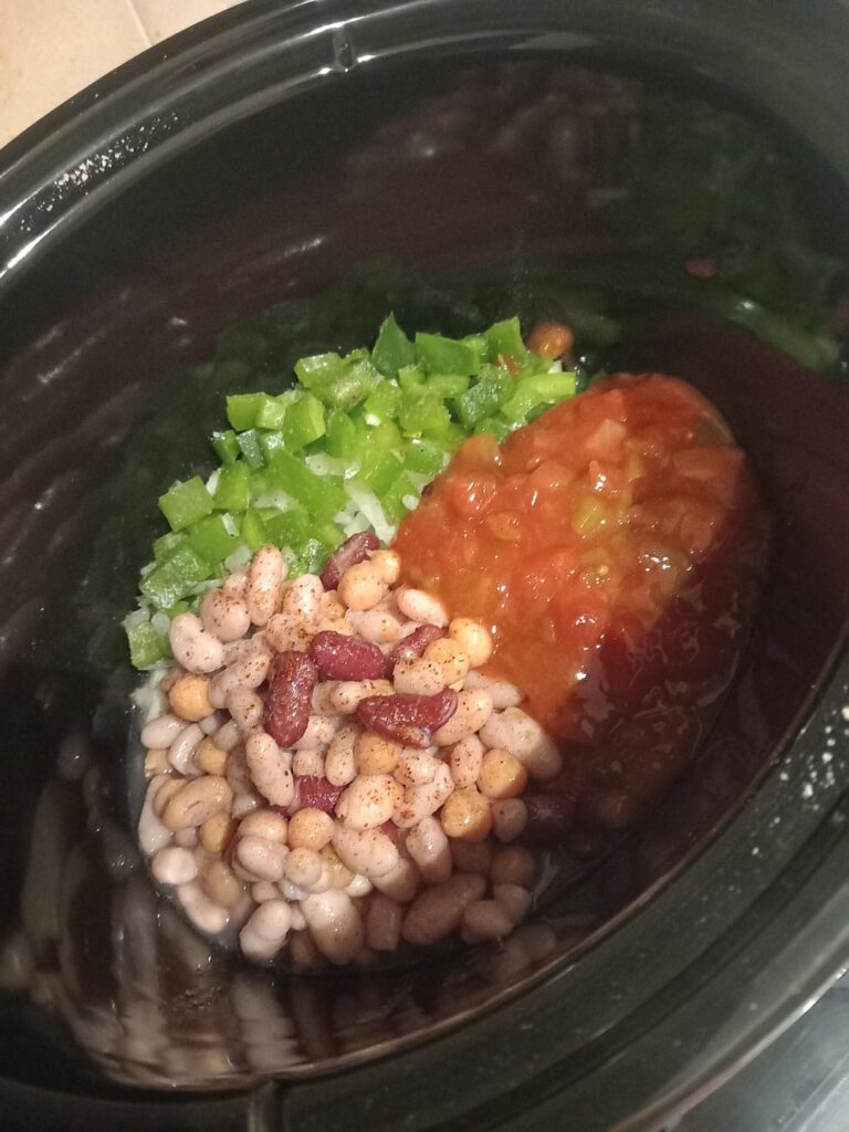 Slow cooker chicken bean burritos
