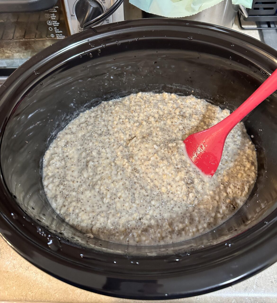 Steel-cut oats in the crockpot overnight