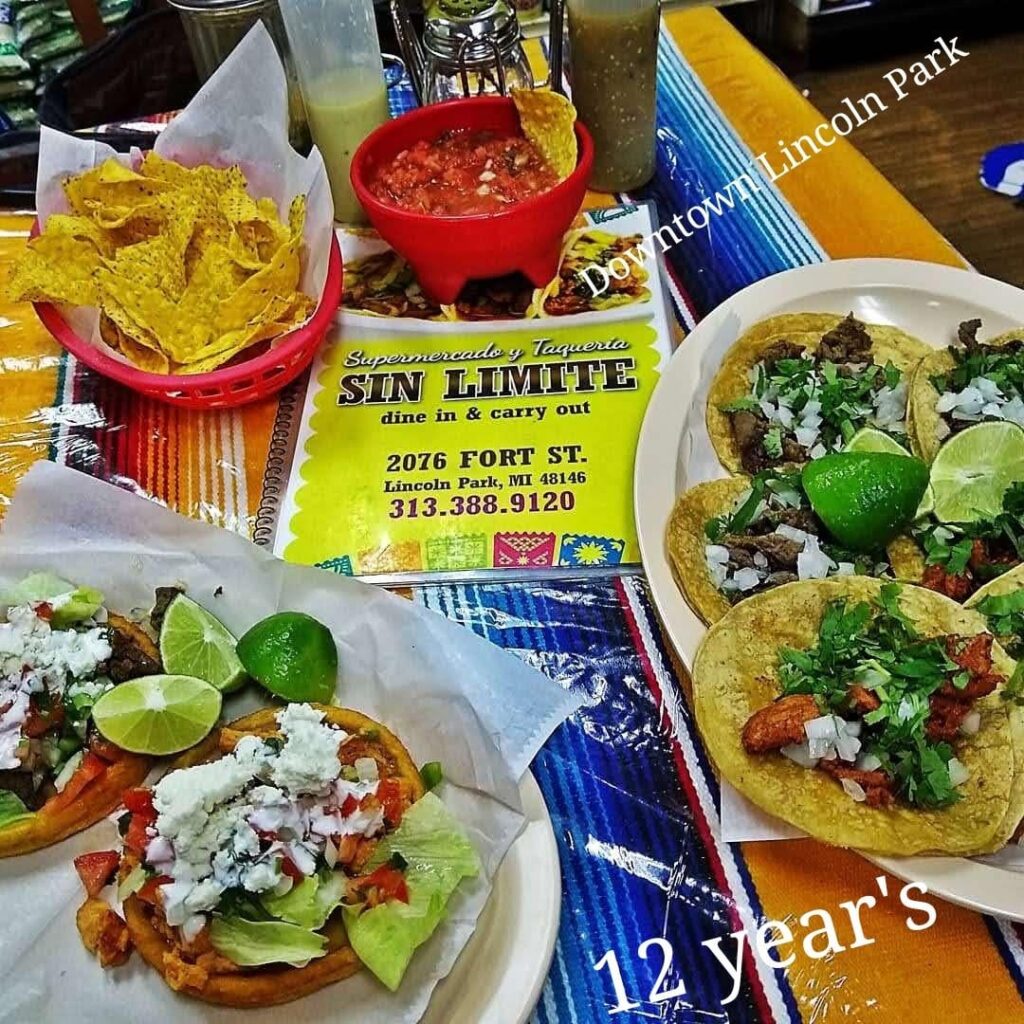Over 12 year's now, full groceries, Meat Counter and Restaurant inside 😋. Place packed with mostly Mexican Families open till close. Yes full dining room 😍.