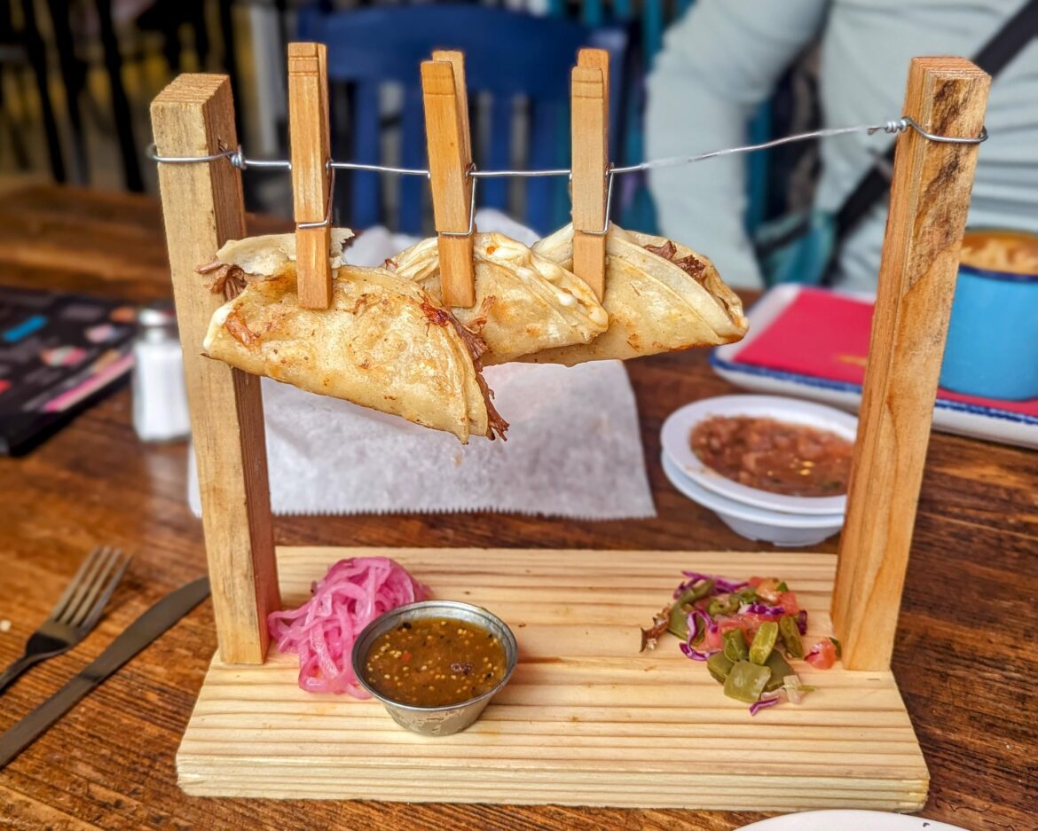 Barbacoa Tacos on a Clothesline