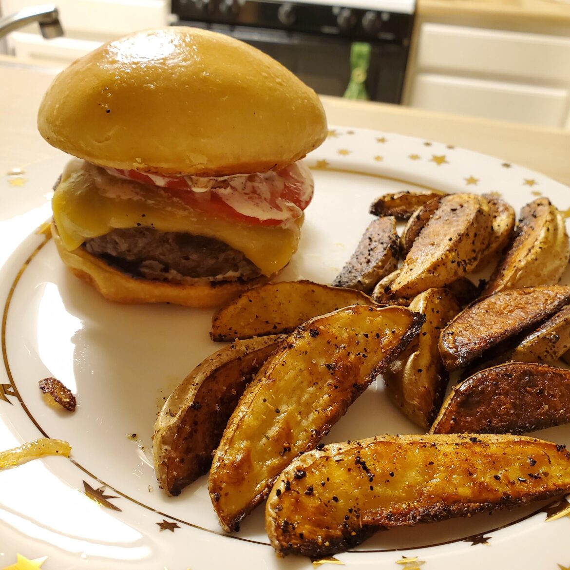 Gouda Beef Burgers (tomato wasn't included) - 9/10