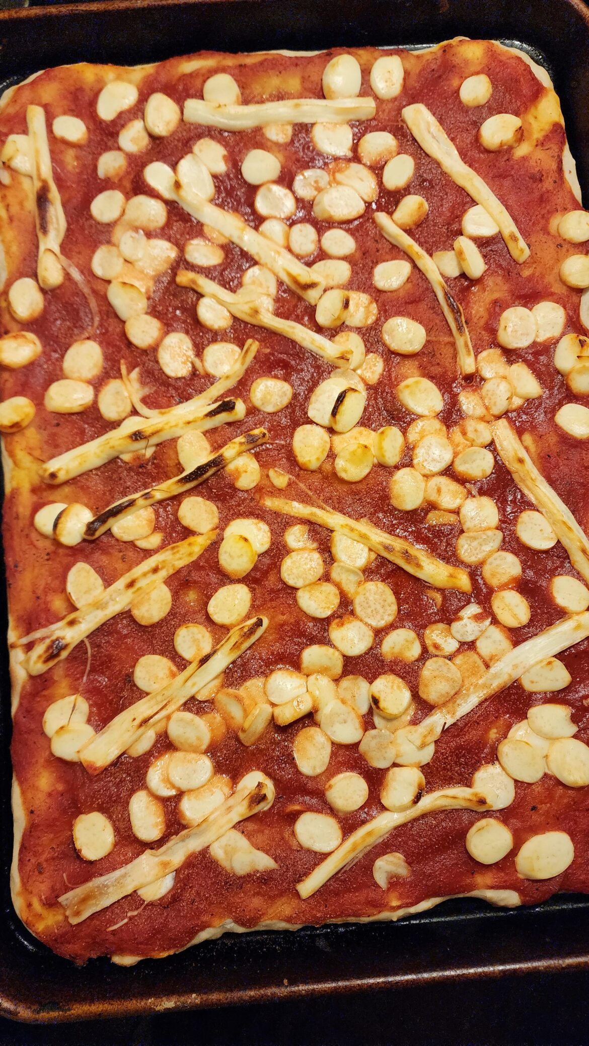 I tried to make homemade pizza with Sam's Club string cheese to use it up