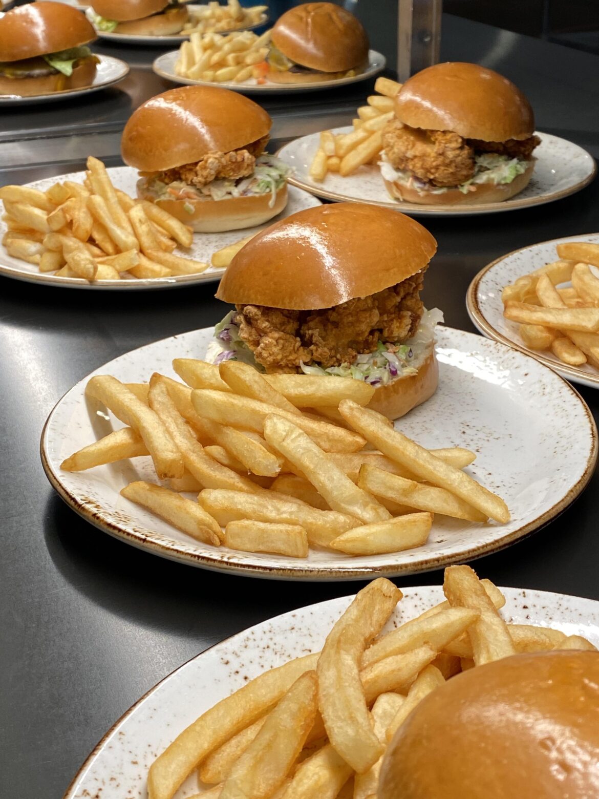 Fried chicken with coleslaw
