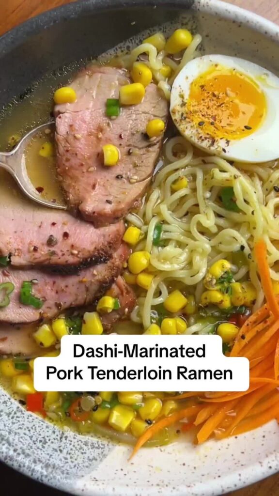 Dashi-Marinated Pork Tenderloin Ramen